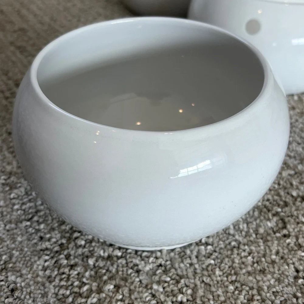 CRATE & BARREL 3PC. SNOWMAN STACKABLE BOWL SET. Great for dips, candy, etc.